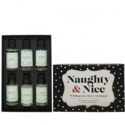 Naughty & Nice Christmas Gin Gift Set - Black -Waterford Store giftbox naughtynice black insideshot gin ps