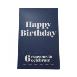 Happy Birthday (Dark Blue) 6 Reasons Whisky Gift Pack -Waterford Store happy birthday dark blue ps