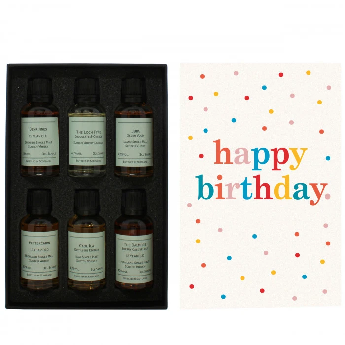 Happy Birthday Multi Coloured Spots 6x3cl Whisky Gift Pack 4 Happy Birthday Multi Coloured Spots 6x3cl Whisky Gift Pack - Image 2