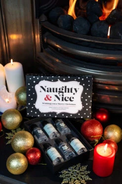 Naughty & Nice Christmas Gin Gift Set - Black -Waterford Store naughty nice black gin lifestyle01
